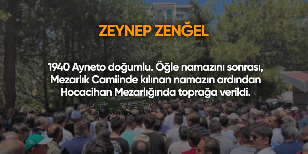 Konya'da bugün vefat edenler | 1 Eylül 2025 9